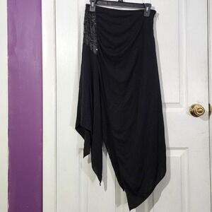 Vintage Black Beaded Asymmetrical Skirt